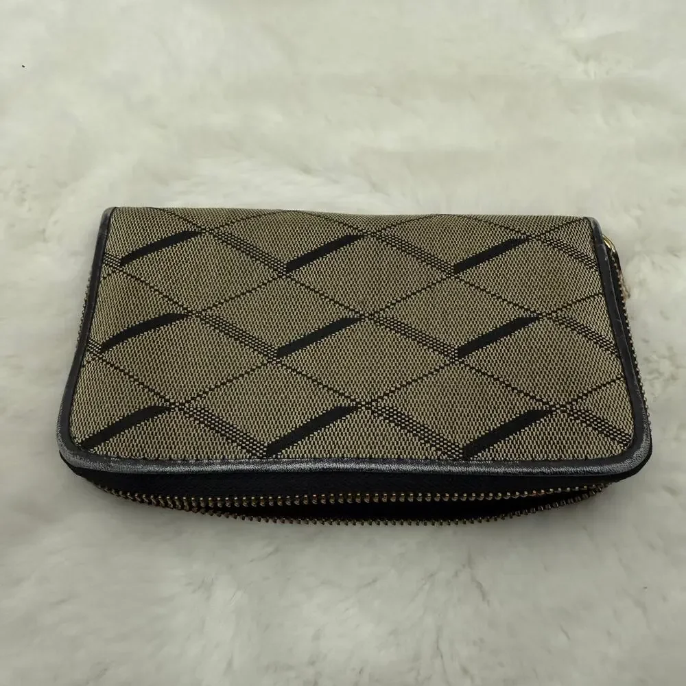 Fossil Sydney‎ Fab Zip Clutch Wallet Grey Black GOOD / FAIR Condition